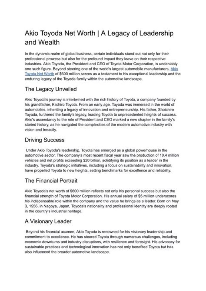 Akio Nitori’s Net Worth, Biography, Career, Awards, Fact and Life Story