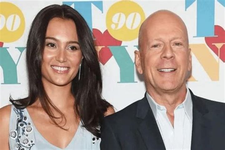 Aphasia Patient Bruce Willis with his beautiful wife, appeared on the web