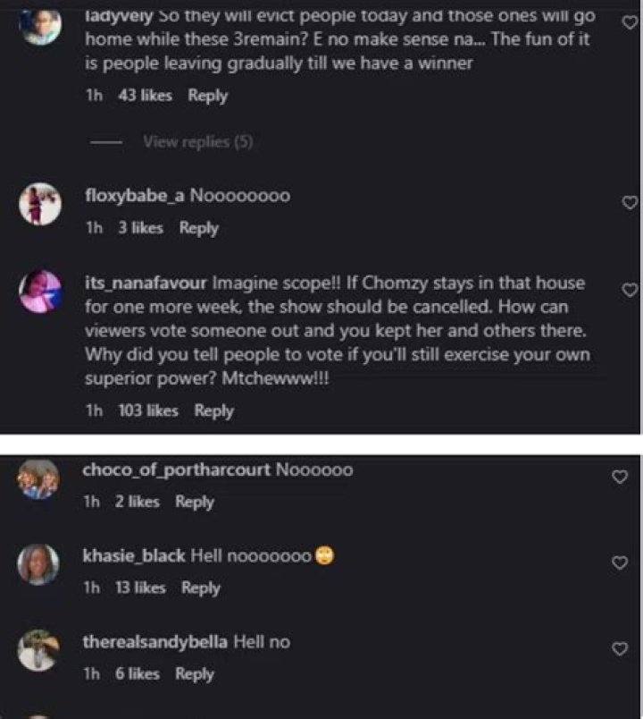 
“Big Brother has run out of ideas” – reactions as Biggie asks to keep Chomzy for one more week 