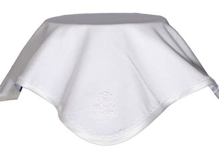 Cotton Christening Blanket with Lace and Flower Applique — Blessed Celebration