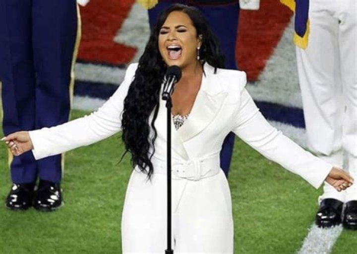 Demi Lovato Delivers Flawless National Anthem At The Super Bowl — Wears Sergio Hudson
