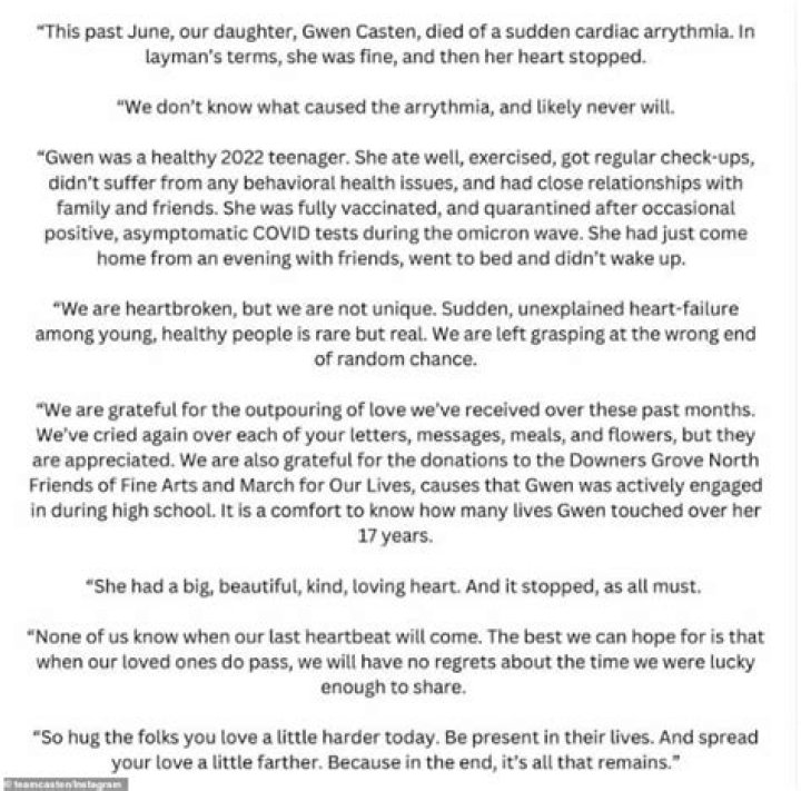 What happened to Rep. Sean Casten daughter?