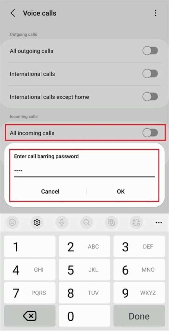 How to cancel all call barring