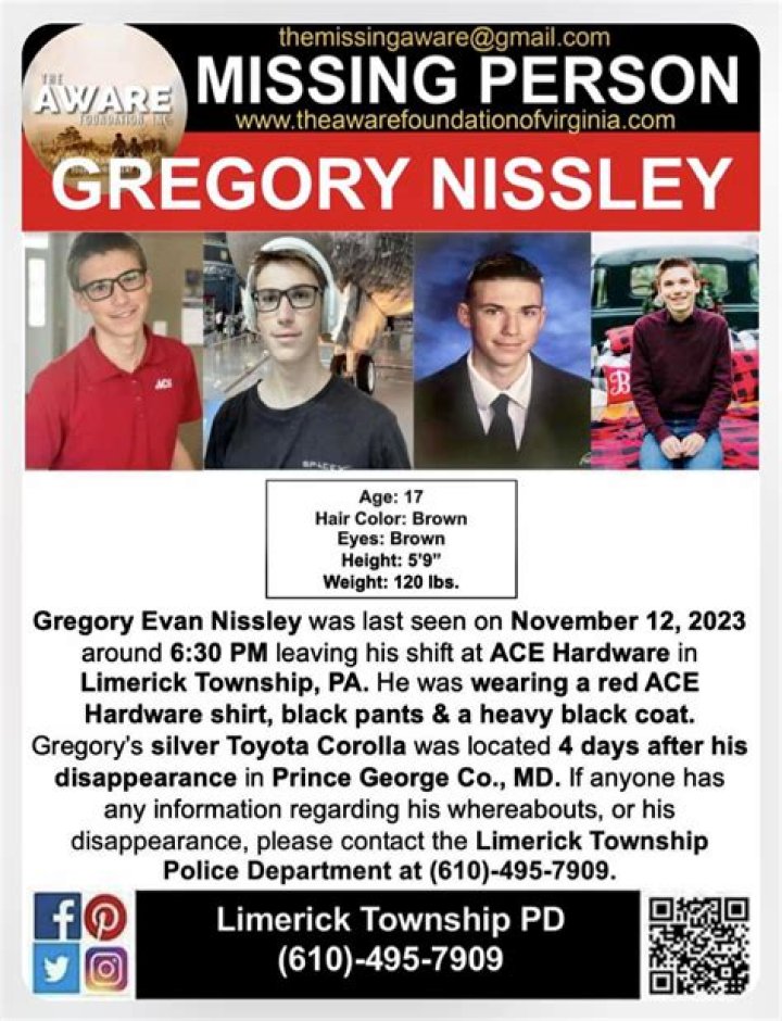 Missing Gregory Nissley Update; He Was Last Seen in Limerick,PA , Help Find Him
