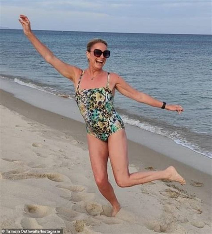 Tamzin Outhwaite in Bathing Suit is in "Sardinia!" — Celebwell