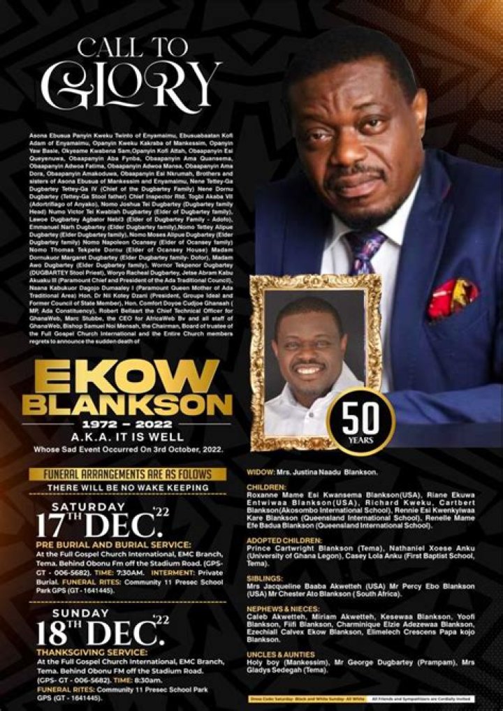 Tears flow as veteran actor Ekow Blankson passes away