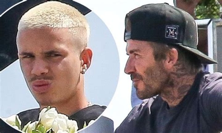 The middle son of David Beckham, Romeo Beckham appeared in a very vague way