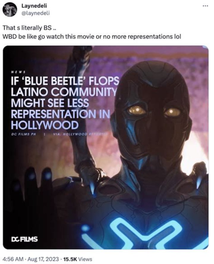 ‘This is basically asking for Latinos to pay for their representation’: ‘Blue Beetle’ sparks fury at Warner Bros. over falsely-attributed quote